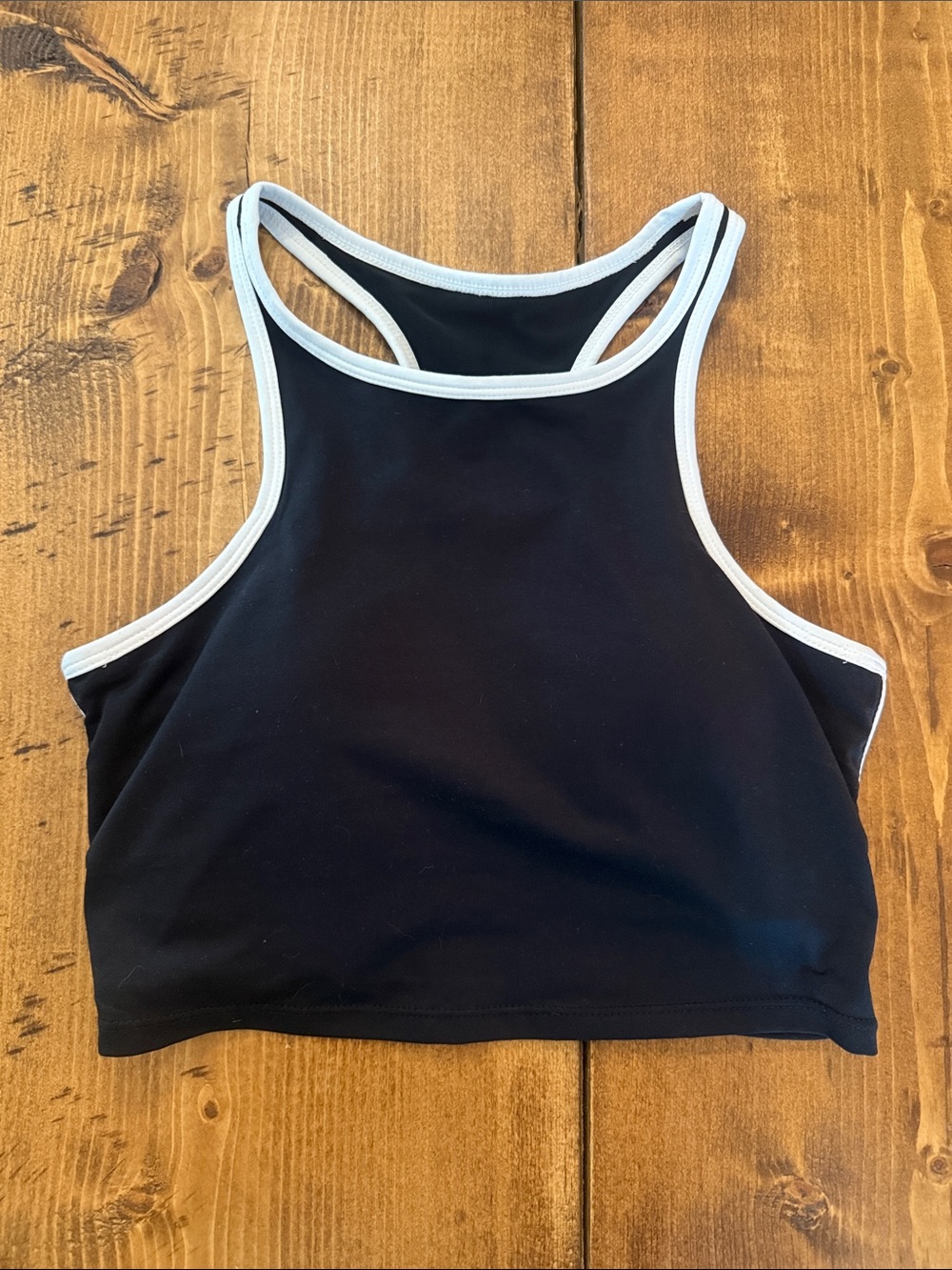 Fabletics Black Sports Bralette with White Trim